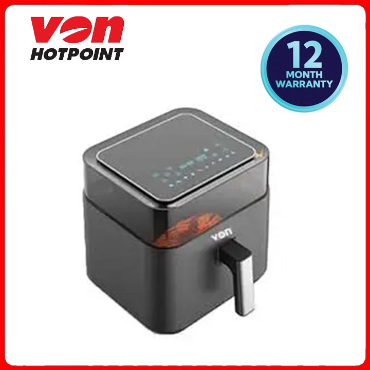 Von VAF072DCK Digital Air Fryer 360 degree window for visual review healthy way without oil or less 80% fat pan capacity 6.5L with non-stick coating 200 degrees maximum temperature