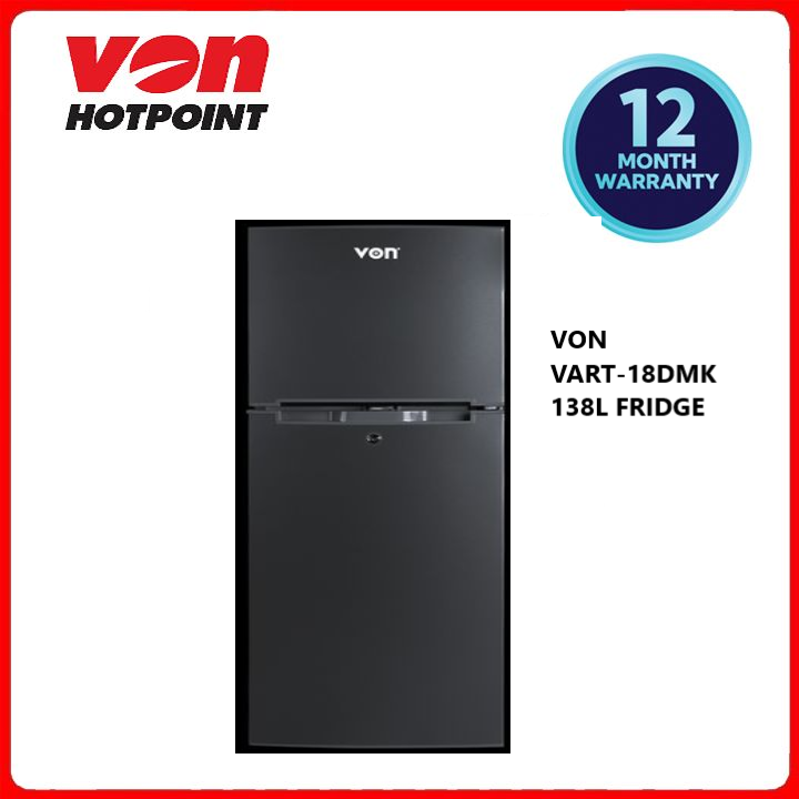 VON FRIDGE TMF VART-18DMK 138L BLK + 2 years warranty, Refrigerators, Home Improvement.