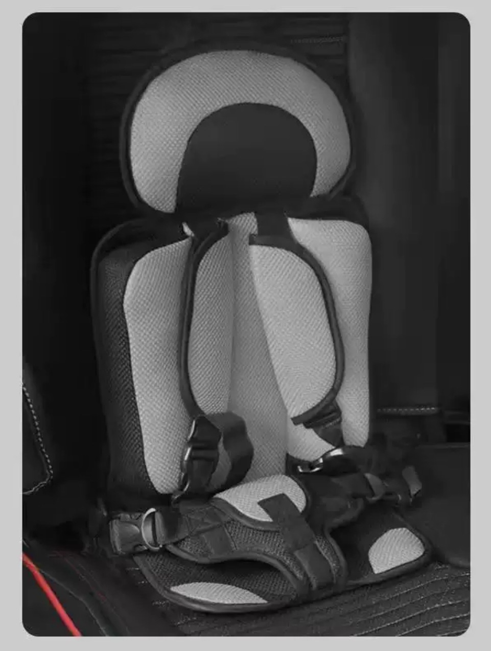 Black and Grey, Lightweight, Compact, Portable Car Seat - Perfect for Travel and Everyday Child Safety