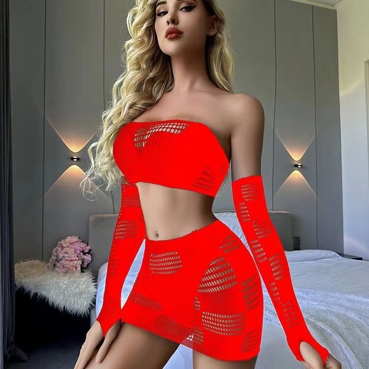 Low Cut Lady Night Club Wear Exotic Dresses Sexy Lingerie Erotic Bodydolls Women Sheer Sleepwear Fishnet Chemises Lingerie Dress