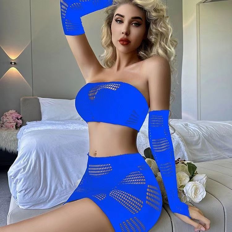 Low Cut Lady Night Club Wear Exotic Dresses Sexy Lingerie Erotic Bodydolls Women Sheer Sleepwear Fishnet Chemises Lingerie Dress