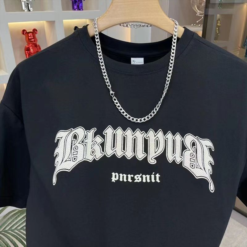 New Men's Round Neck Letter Printing Trend Short Sleeved T-shirt For Men