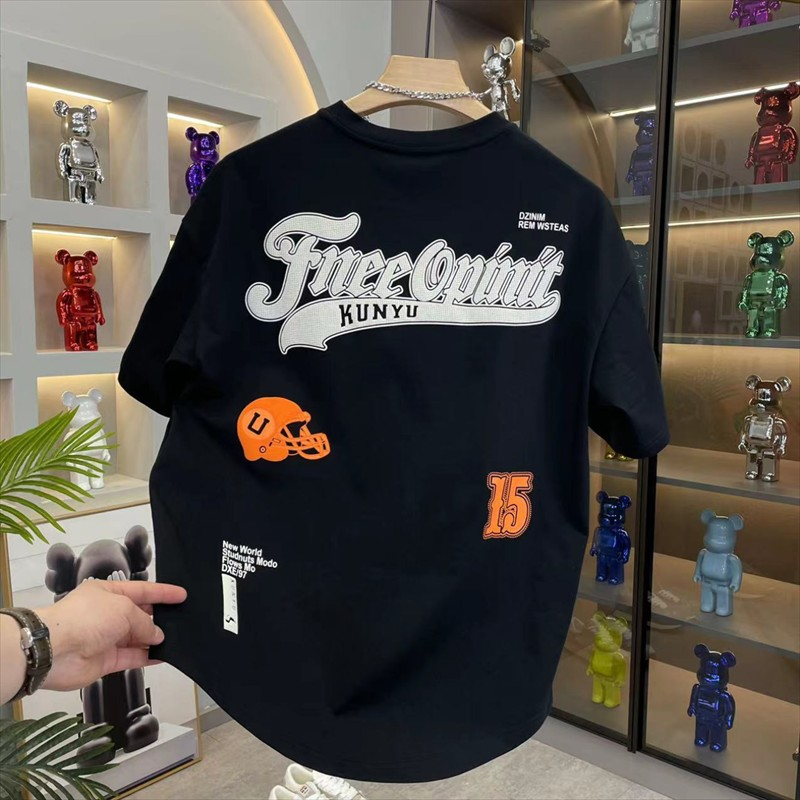New Men's Round Neck Letter Printing Trend Short Sleeved T-shirt For Men