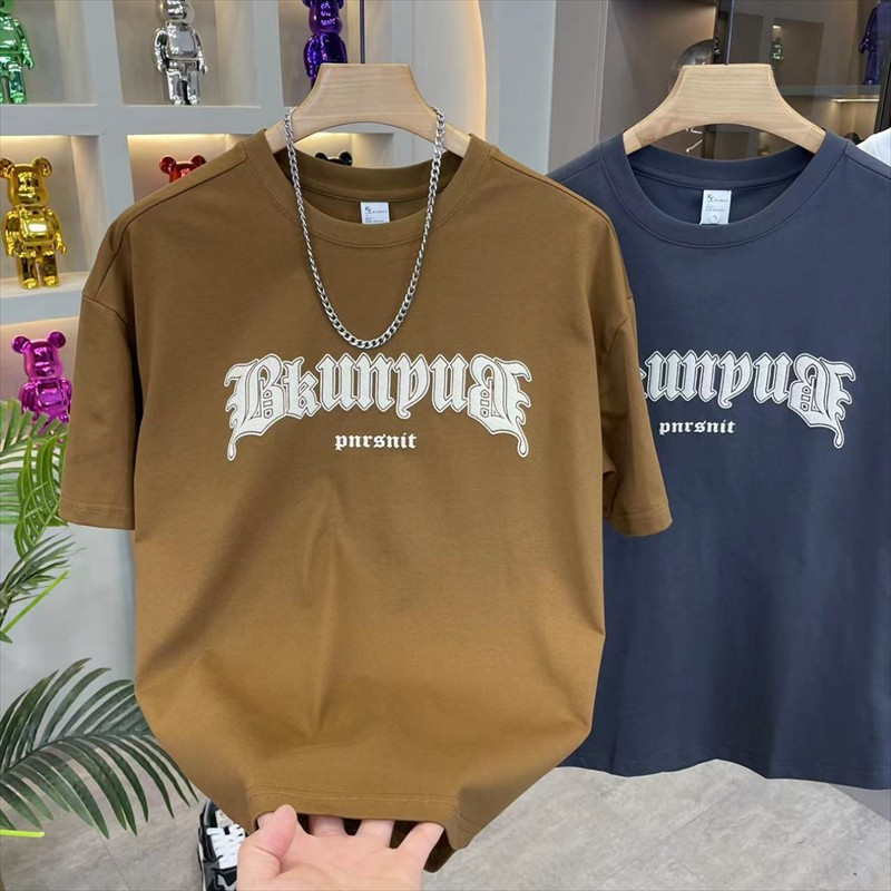 New Men's Round Neck Letter Printing Trend Short Sleeved T-shirt For Men