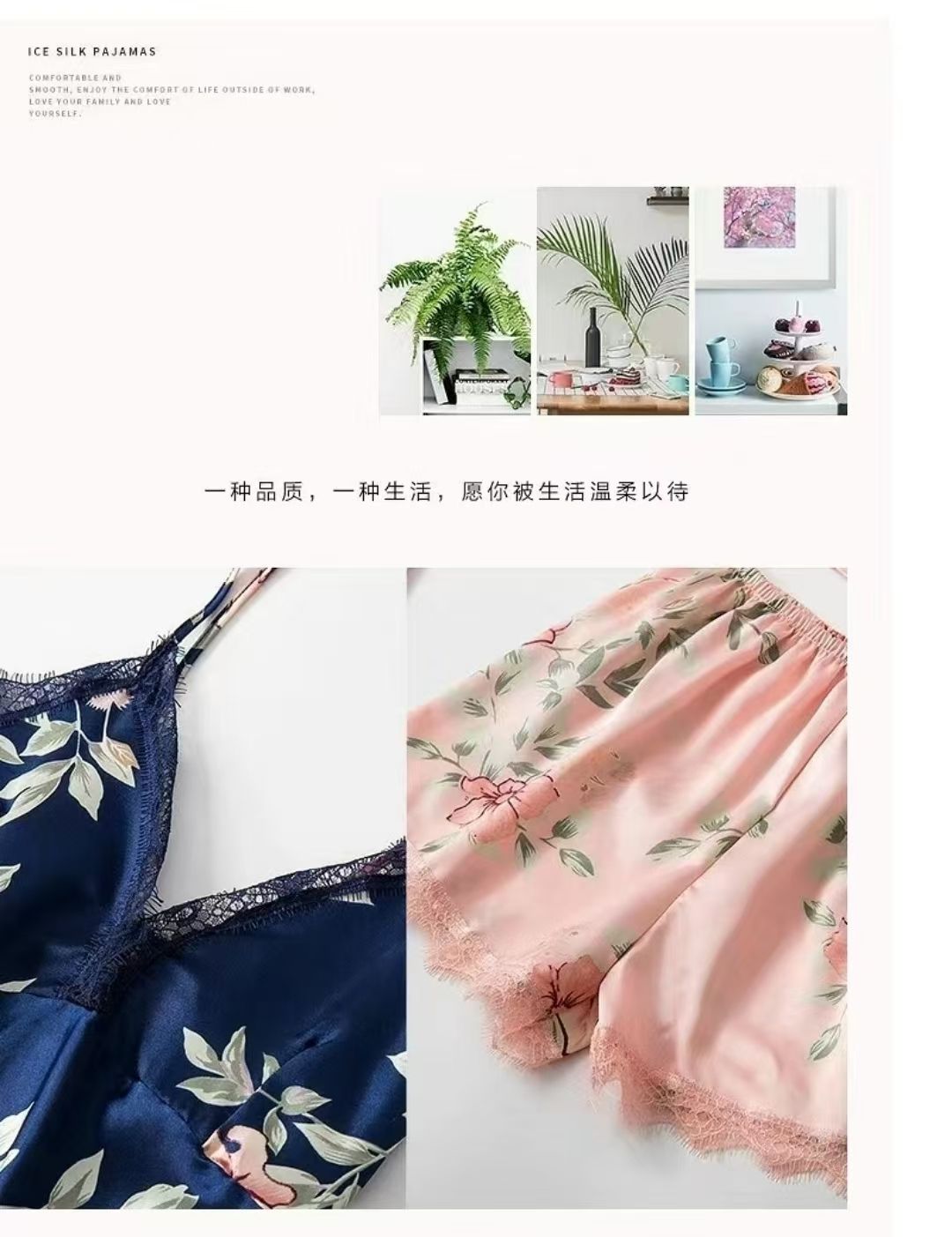 （ 5 Pieces Set）Women's Long Bathrobe Set Silk Spring Autumn Floral Print Ladies Dressing Gown 5 Pieces Set Nightdress Summer Satin Pajama