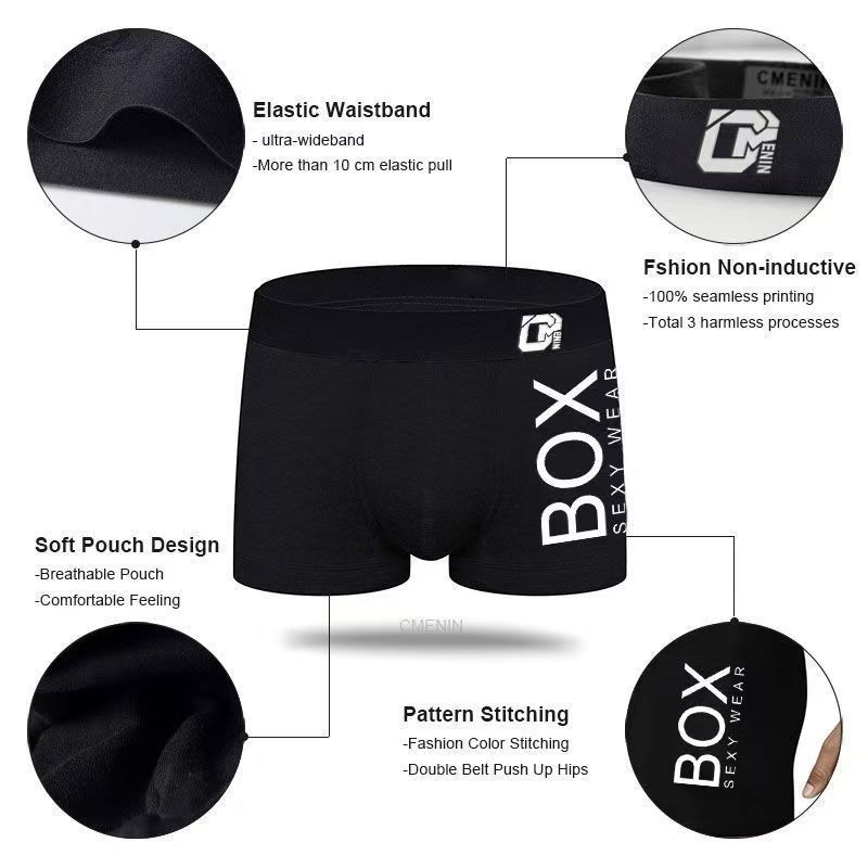 2-piece set Sexy Underwear Men Boxer Male Panties Cotton Soft Fashion Men Under Wear Lingerie Underpants 3D Pouch Shorts
