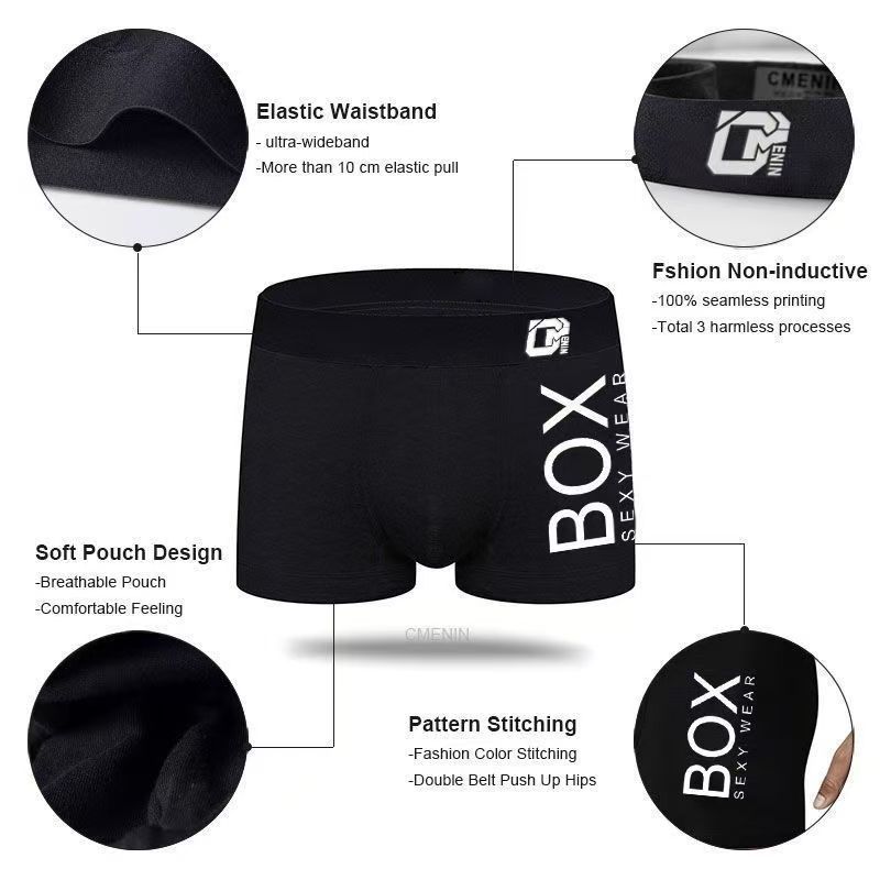 2-piece set Sexy Underwear Men Boxer Male Panties Cotton Soft Fashion Men Under Wear Lingerie Underpants 3D Pouch Shorts