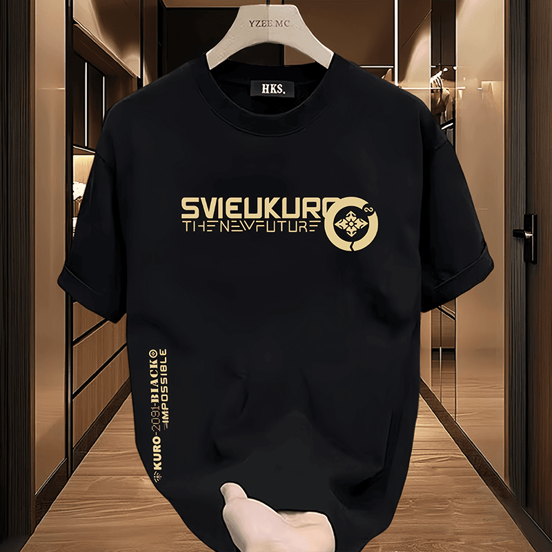 Fashion casual Chinese style men short sleeve T shirt hot promotions Comfortable Black and white impression
