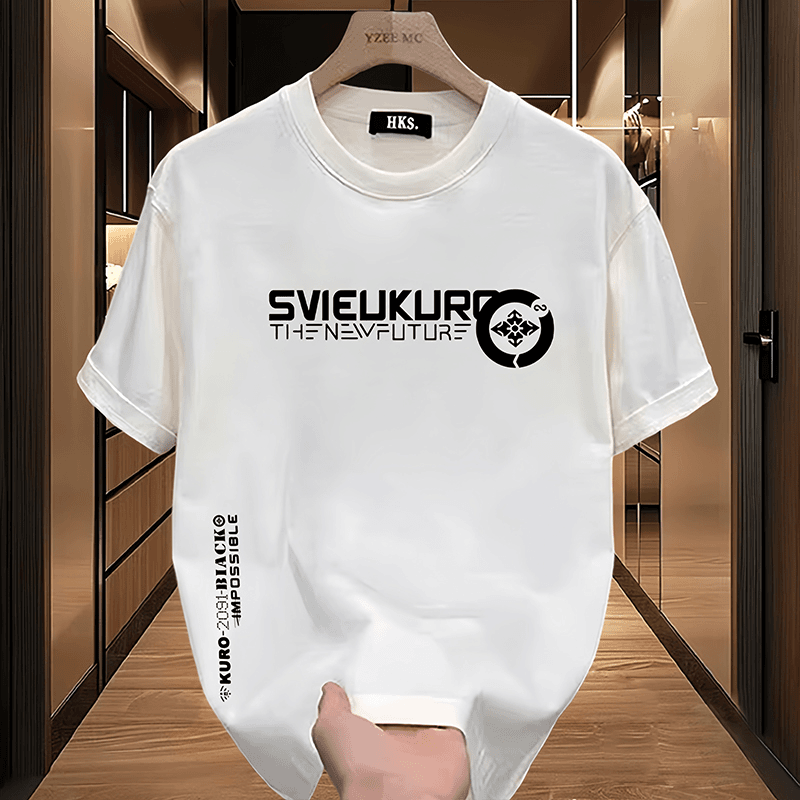 Fashion casual Chinese style men short sleeve T shirt hot promotions Comfortable Black and white impression