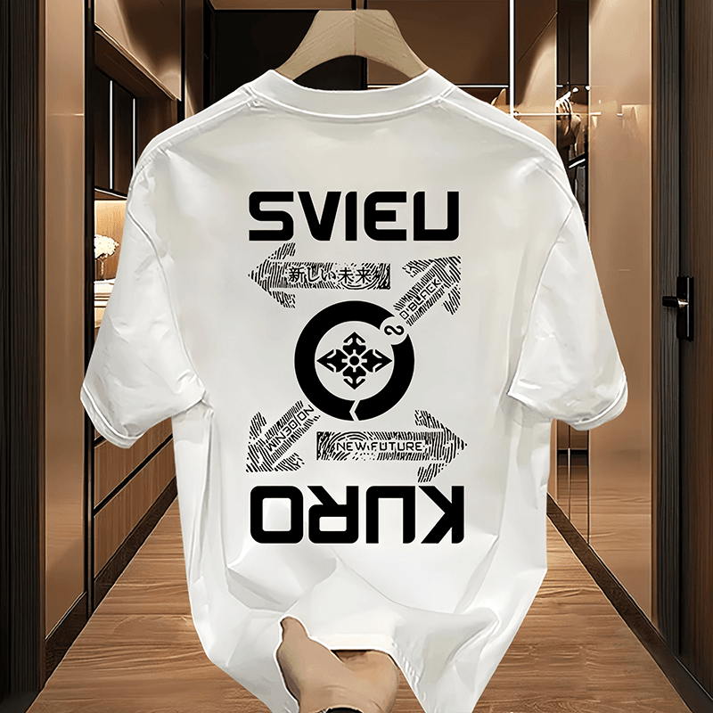 Fashion casual Chinese style men short sleeve T shirt hot promotions Comfortable Black and white impression