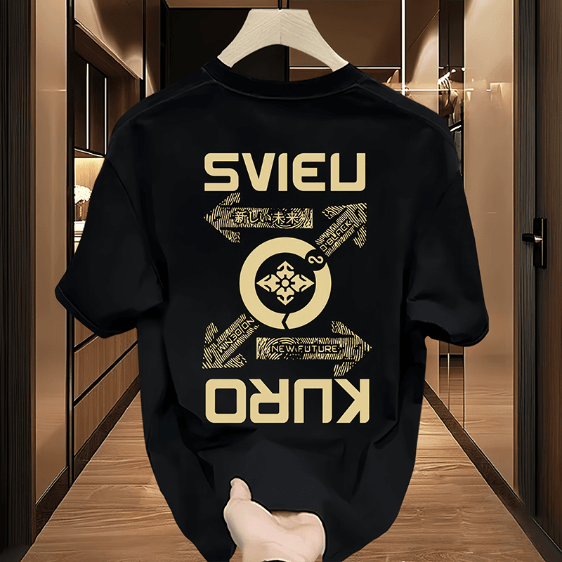 Fashion casual Chinese style men short sleeve T shirt hot promotions Comfortable Black and white impression