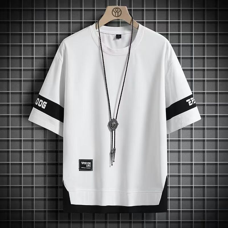 Hip Hop Loose Mens Streetwear T-shirts Casual Classic Summer Short Sleeves Black White Tshirt Tees Plus Oversize 5XL