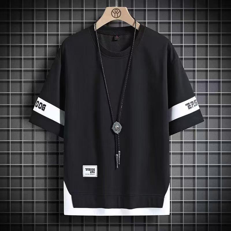 Hip Hop Loose Mens Streetwear T-shirts Casual Classic Summer Short Sleeves Black White Tshirt Tees Plus Oversize 5XL