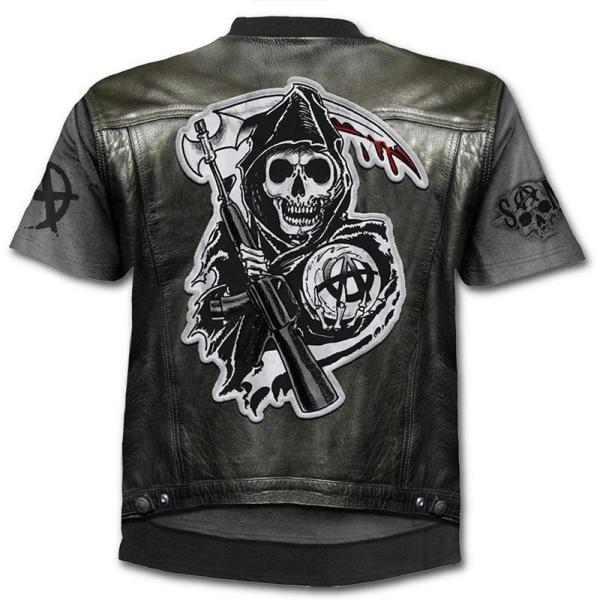 Summer Fashion Motorcycle Punk T-shirt Knight Shirts 3d Skeleton Demon T Shirt Men's Casual Vintage Hip Hop Short Sleeve