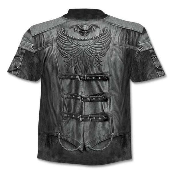 Summer Fashion Motorcycle Punk T-shirt Knight Shirts 3d Skeleton Demon T Shirt Men's Casual Vintage Hip Hop Short Sleeve