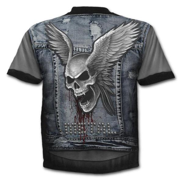 Summer Fashion Motorcycle Punk T-shirt Knight Shirts 3d Skeleton Demon T Shirt Men's Casual Vintage Hip Hop Short Sleeve