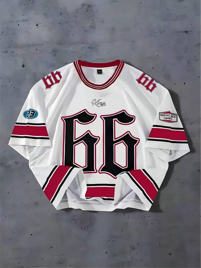 New 3D digital printed size 66 ball jersey T-shirt European and American casual summer round neck men's short sleeved shirt