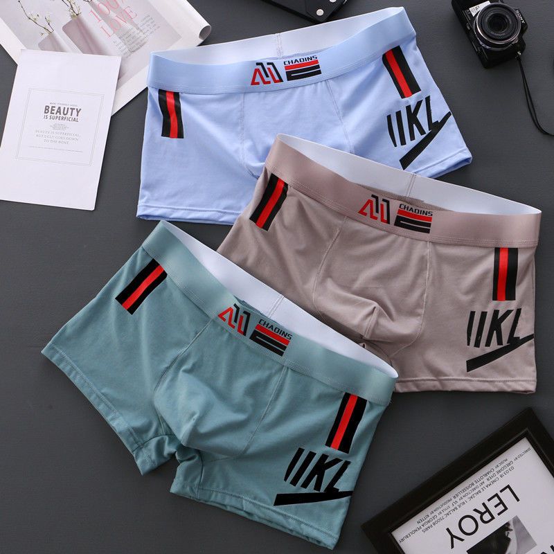 （3-piece set）Mens Boxer Sexy Underwear Soft Long Boxershorts Cotton Underpants Male Panties 3D Pouch Shorts Under Wear Pants Short M-3XL