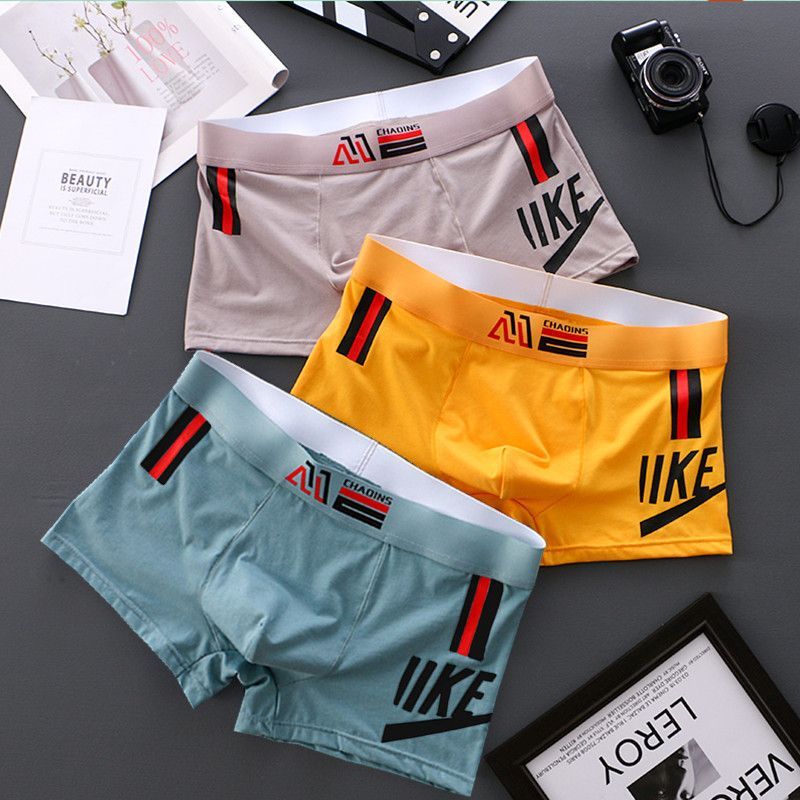 （3-piece set）Mens Boxer Sexy Underwear Soft Long Boxershorts Cotton Underpants Male Panties 3D Pouch Shorts Under Wear Pants Short M-3XL