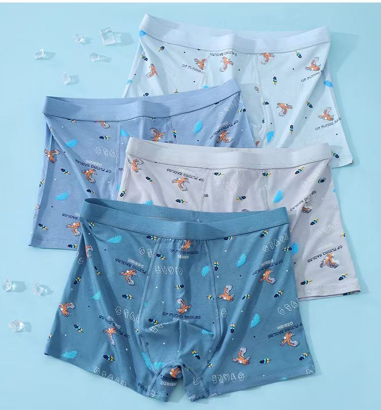 4-piece set  Plus Size Men Underwear Boxer Brand Man Underpants Solid Shorts Cotton Boxer Home Middle Male Boxer Shorts Sexy