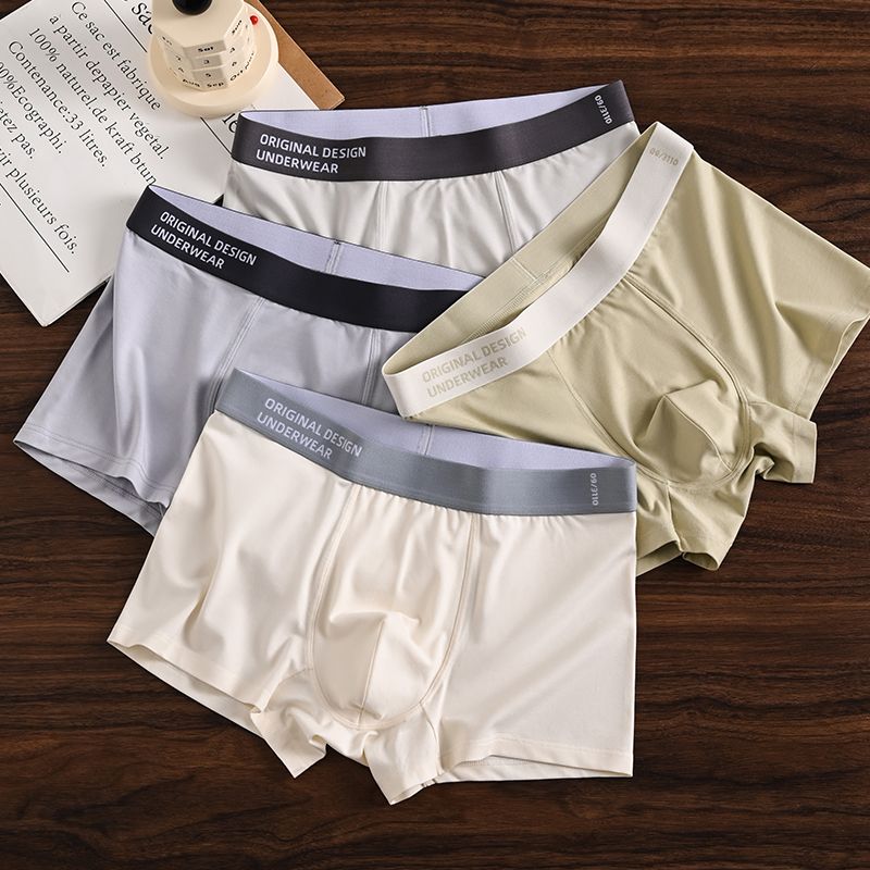 (4-piece set)Cotton Man Underwear Boxer Comfortable male pure men panties shorts underwear boxer shorts cotton men's panties