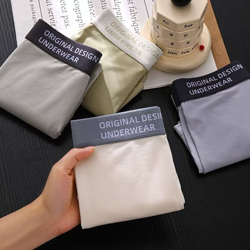 (4-piece set)Cotton Man Underwear Boxer Comfortable male pure men panties shorts underwear boxer shorts cotton men's panties