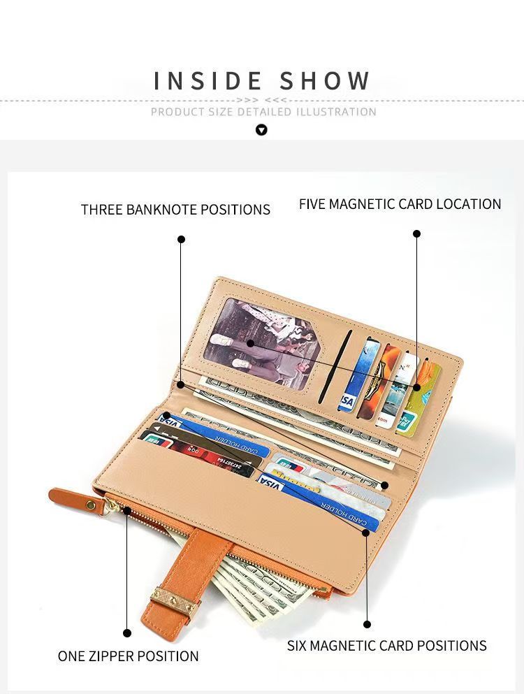 Womens Zipper Wallets PU Leather Ladies Purses Lady Coin Pocket Long Wallet Female Clutch Bag For Women Gift