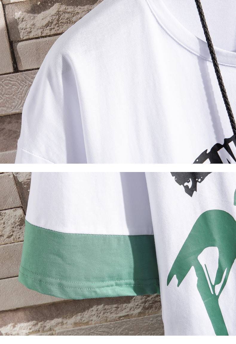 Summer Mens Patchwork Tshirts + Shorts Suit Male Breathable 2PC Tracksuits Top Tess Shorts Sets Fitness Sportsuits Set Men