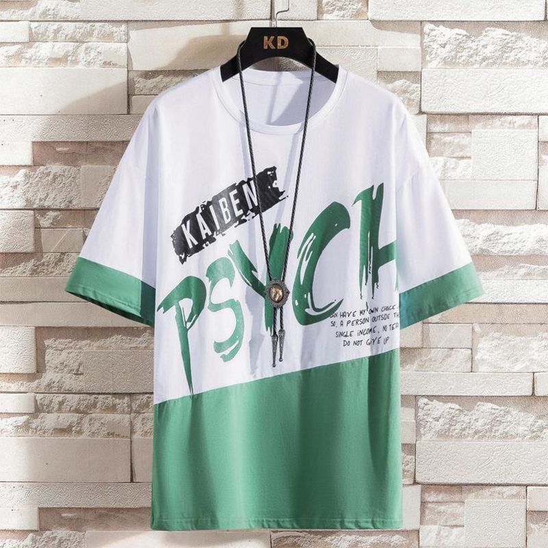 Summer Mens Patchwork Tshirts + Shorts Suit Male Breathable 2PC Tracksuits Top Tess Shorts Sets Fitness Sportsuits Set Men