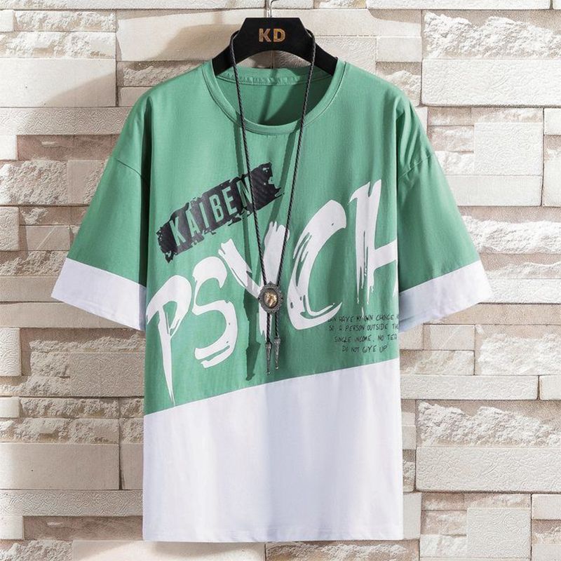 Summer Mens Patchwork Tshirts + Shorts Suit Male Breathable 2PC Tracksuits Top Tess Shorts Sets Fitness Sportsuits Set Men