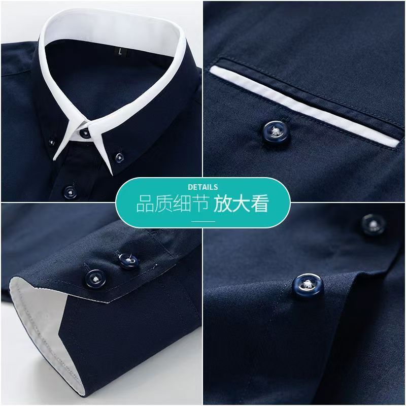 Quality Men Shirt Long Sleeve Twill Solid Striped Dress Business Office Casual Shirt Slim Fit Man Dress Shirts