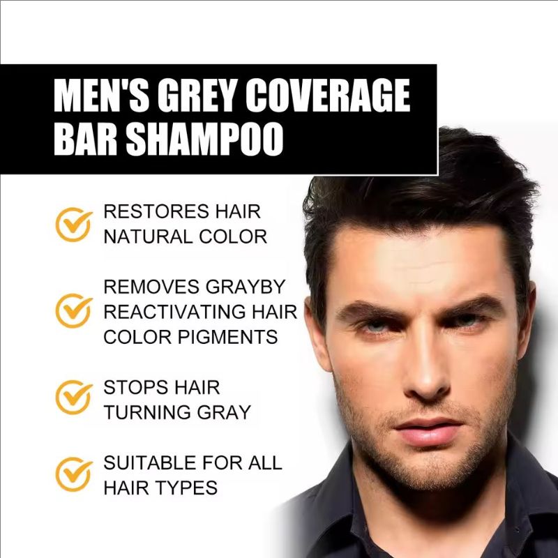 Hair Darkening Shampoo Bar Remove Gray Hair Coverage White to Black Deep Cleansing Scalp Nourishing Dye Hair Color Shampoo Soap
