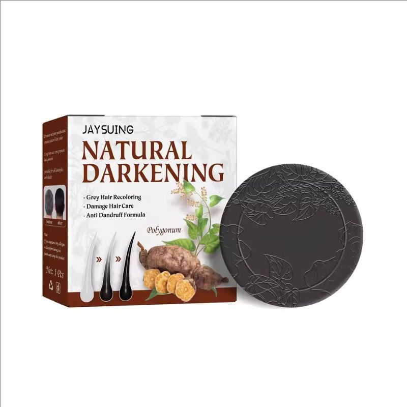 Hair Shampoo Gray White Hair Treatment Anti Loss Polygonum Essence Natural Color Repair Nourishing Hair Darkening Shampoo Soap