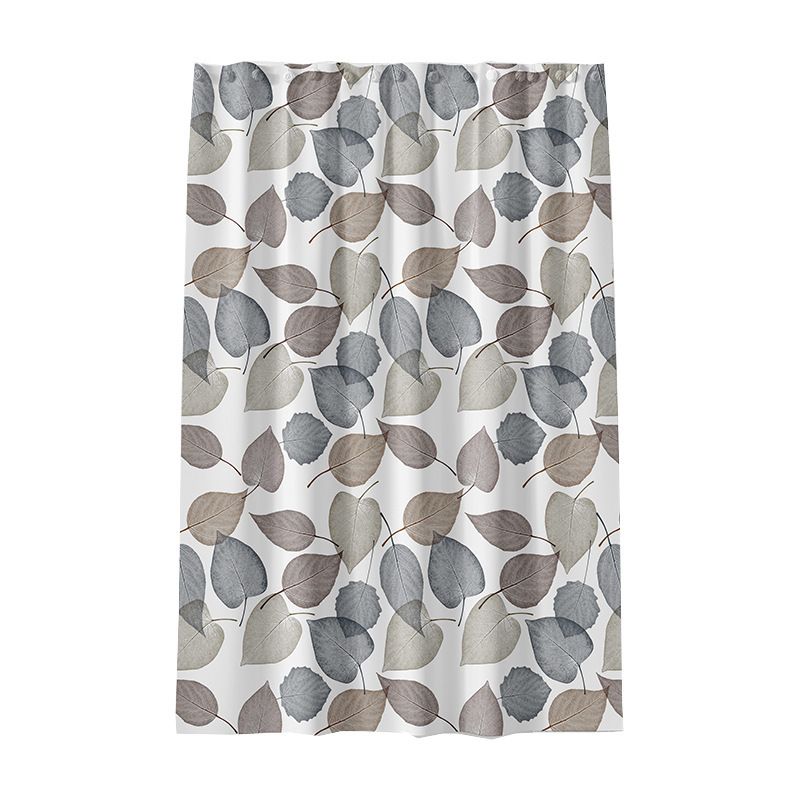 Watercolor Floral Shower Curtain, Botanical Green Leaves Shower Curtain for Bathroom, Modern Minimalist Waterproof Fabric Shower Curtain Set with Hooks