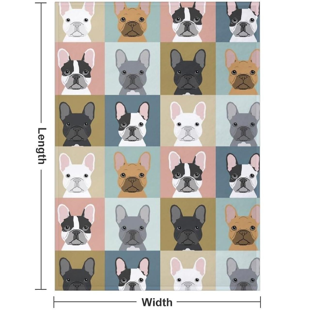 French Bulldog Throw Blanket for Boys and Girls Summer Bedding Sofa Nap Snugie Blanket,Animal Print Gift for Bulldog Enthusiasts, Suitable for Children and Adults to Cover Carpet