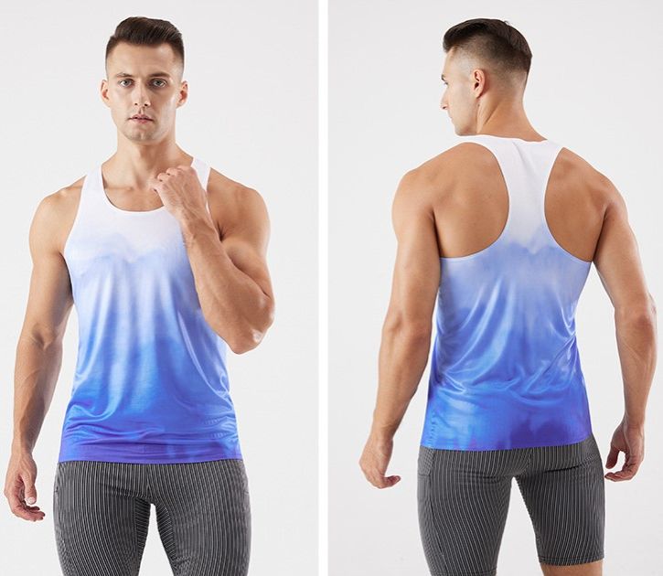 Quick Drying Sport T-shirt Man Fashion Sleeveless Top Summer Wear Marathon Advanced Racing Tank Boys Top Clothes Fitness Tank Top Track and Field Training Clothing Breathable  Top