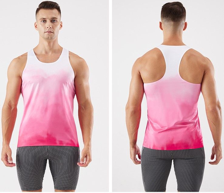 Quick Drying Sport T-shirt Man Fashion Sleeveless Top Summer Wear Marathon Advanced Racing Tank Boys Top Clothes Fitness Tank Top Track and Field Training Clothing Breathable  Top