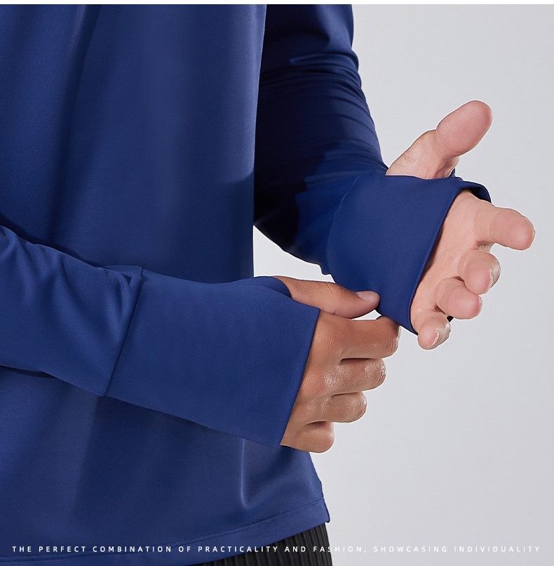 T-shirt for Man and Woman Quick Drying Moisture Absorbing Training Fitness Clothing, Half Zipper Sports Running Long Sleeve