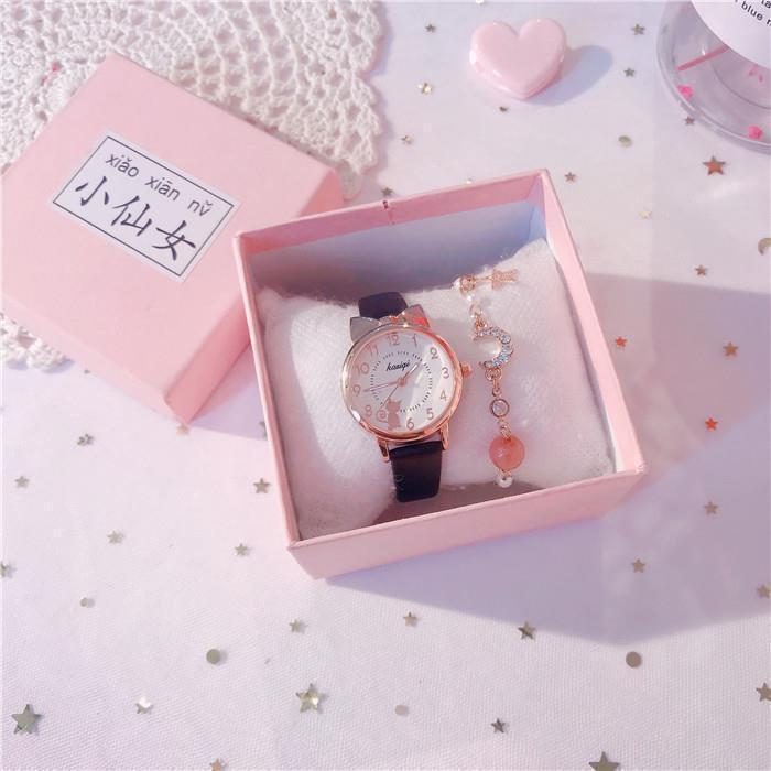 Children's Watch Waterproof and Drop proof Girl Primary and Secondary School Korean Version Cute Girl Pointer Cartoon Quartz Watch