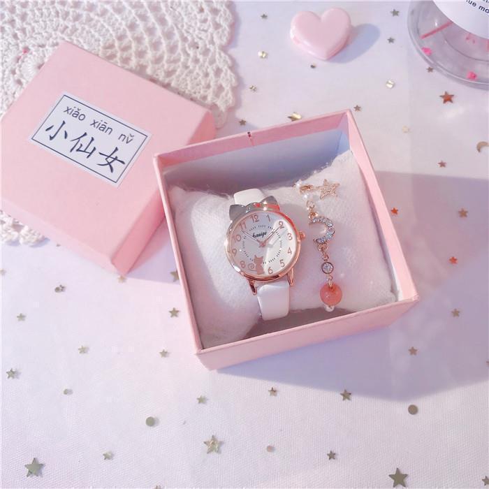 Children's Watch Waterproof and Drop proof Girl Primary and Secondary School Korean Version Cute Girl Pointer Cartoon Quartz Watch