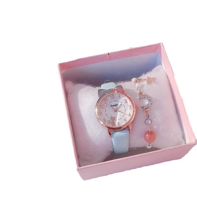 Children's Watch Waterproof and Drop proof Girl Primary and Secondary School Korean Version Cute Girl Pointer Cartoon Quartz Watch