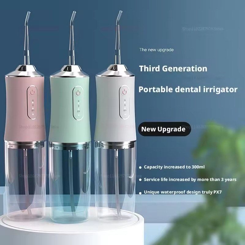 Portable smart electric oral irrigator water flosser 4 jets 3 modes rechargeable dental water jet irrigator dental teeth cleaner