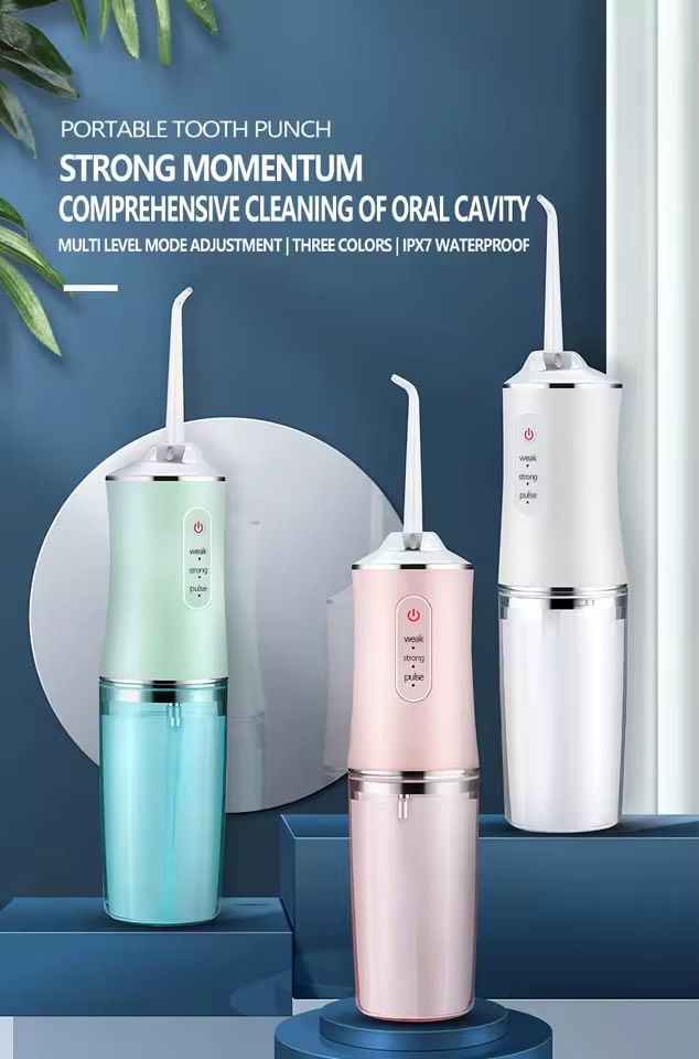 Portable smart electric oral irrigator water flosser 4 jets 3 modes rechargeable dental water jet irrigator dental teeth cleaner