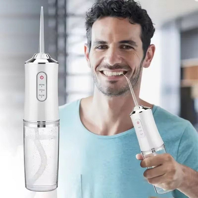 Portable smart electric oral irrigator water flosser 4 jets 3 modes rechargeable dental water jet irrigator dental teeth cleaner