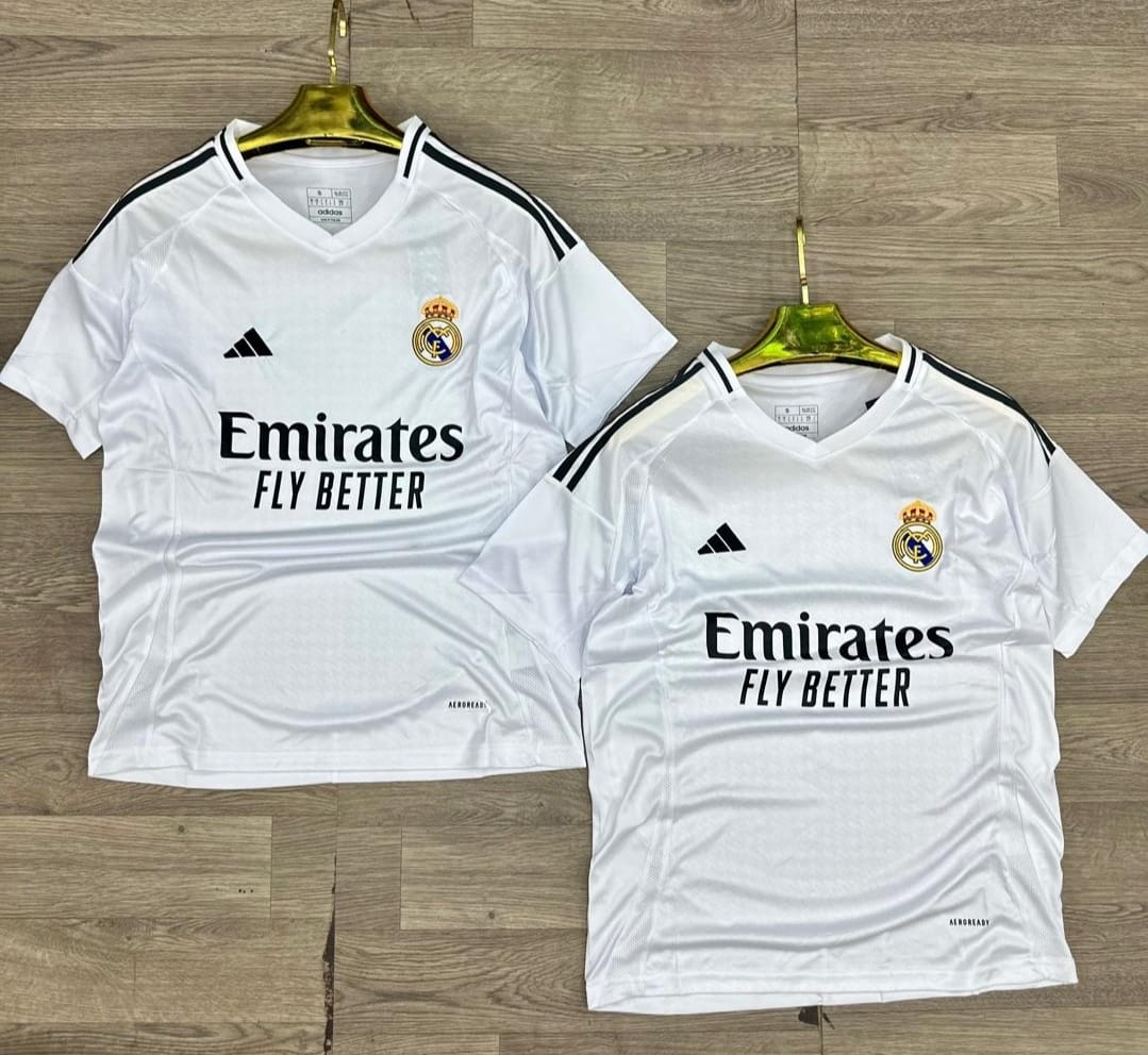 Real Madrid Official 24/25 Home White Jersey Men's Clothing Tops T-Shirts