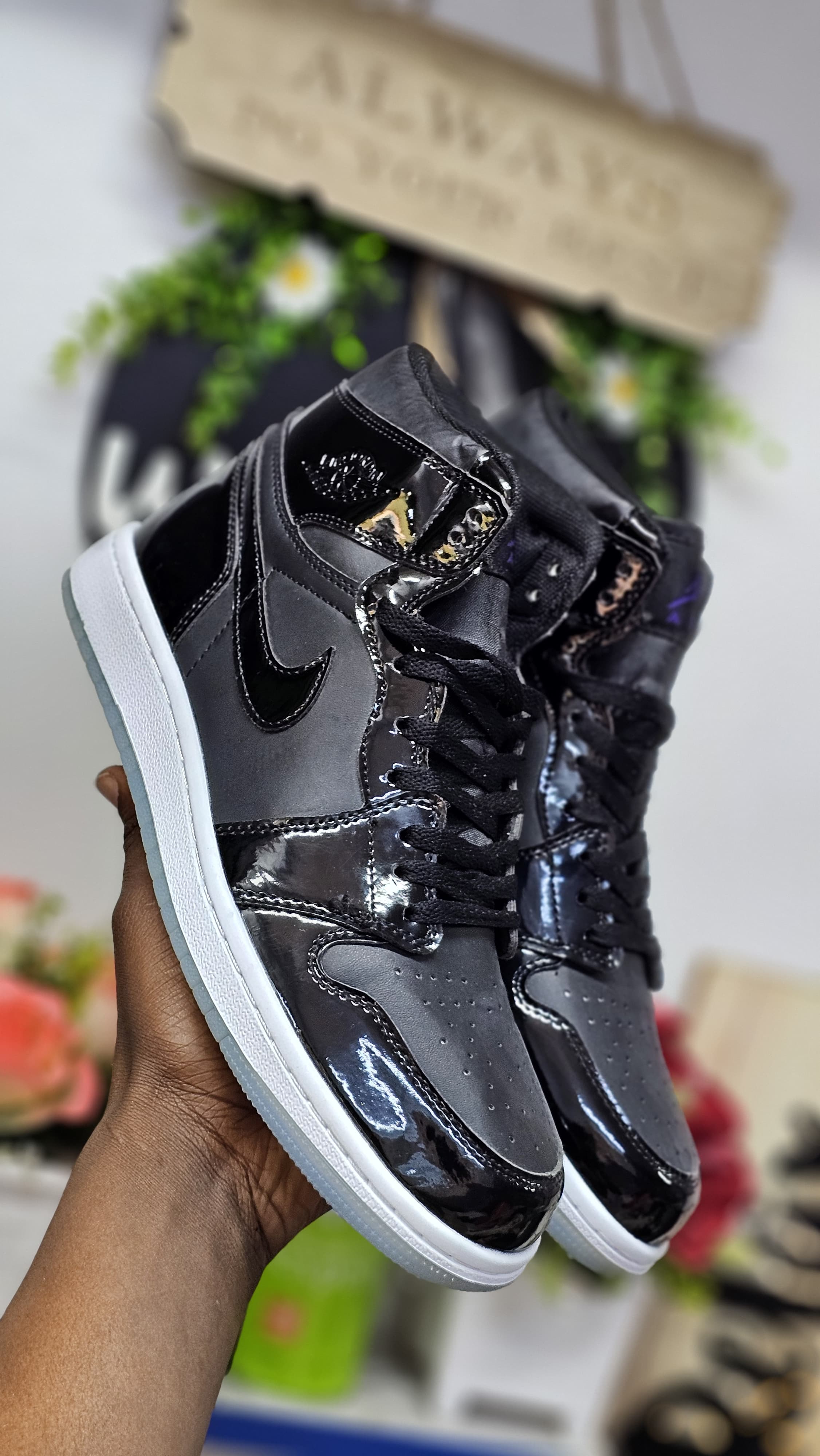 Black friday J1 high cut wetlook UNISEX  Men's Shoes Sneakers