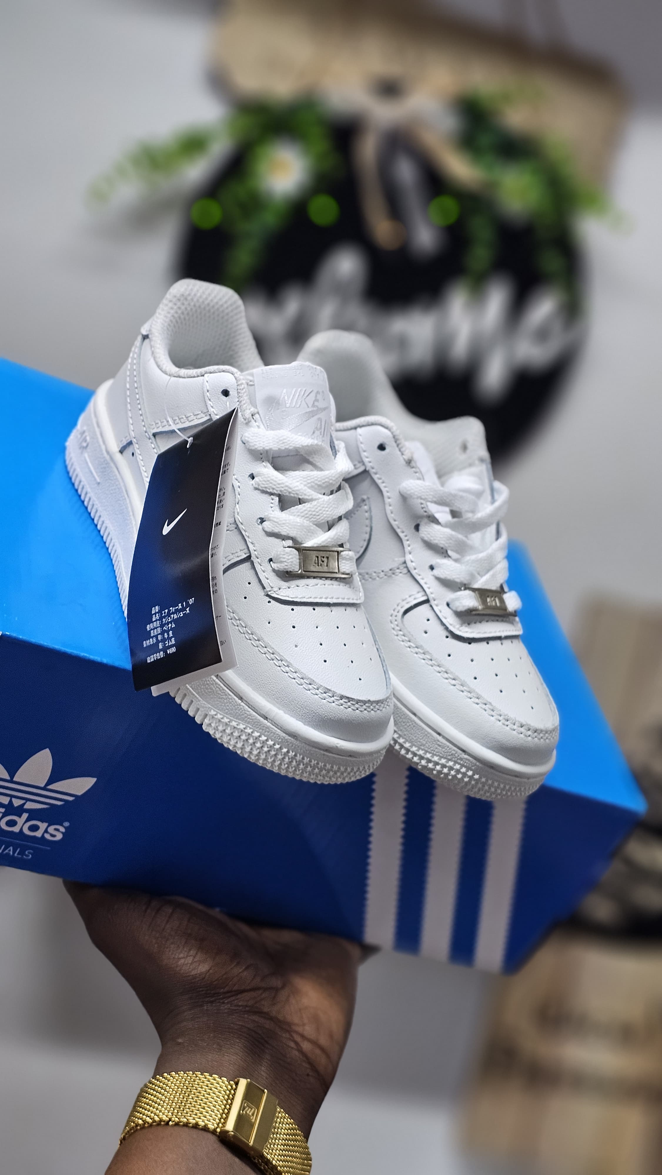 Black and white Airforce 1 sizes 25-36 kids unisex Baby Shoes