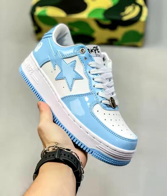 Christmas Bapesta Airforce 1 Blue/White Unisex women and Men's Shoes Sneakers