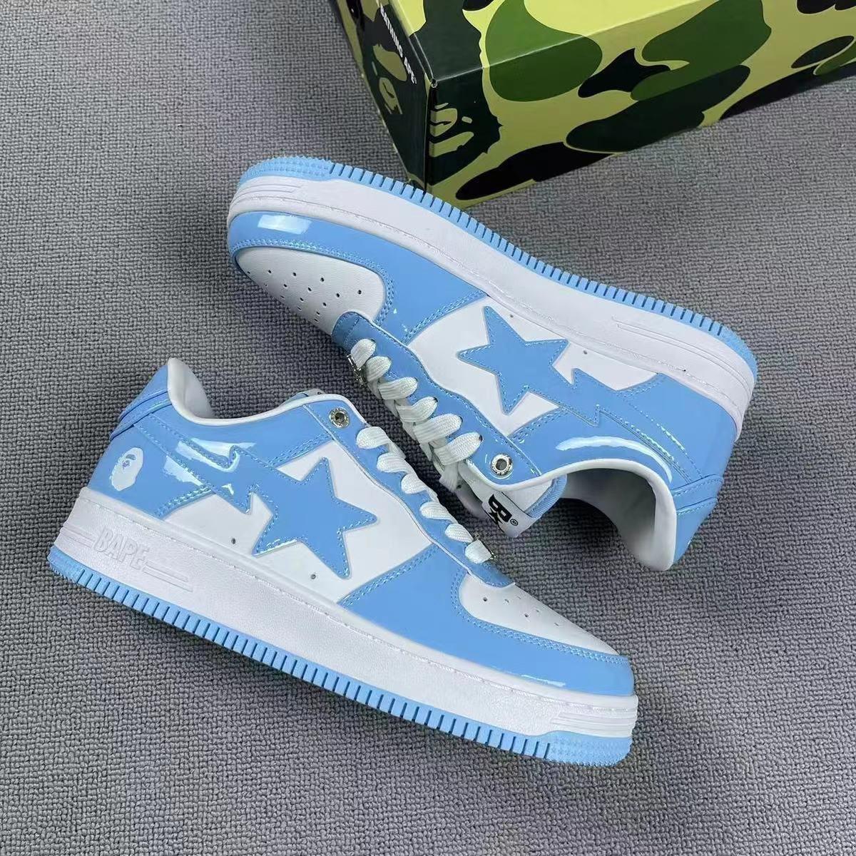 Christmas Bapesta Airforce 1 Blue/White Unisex women and Men's Shoes Sneakers