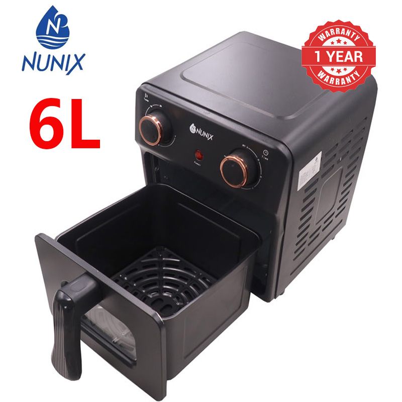 Nunix 6L Electric Air Fryer AF-6 Deep Fryer air fryer black